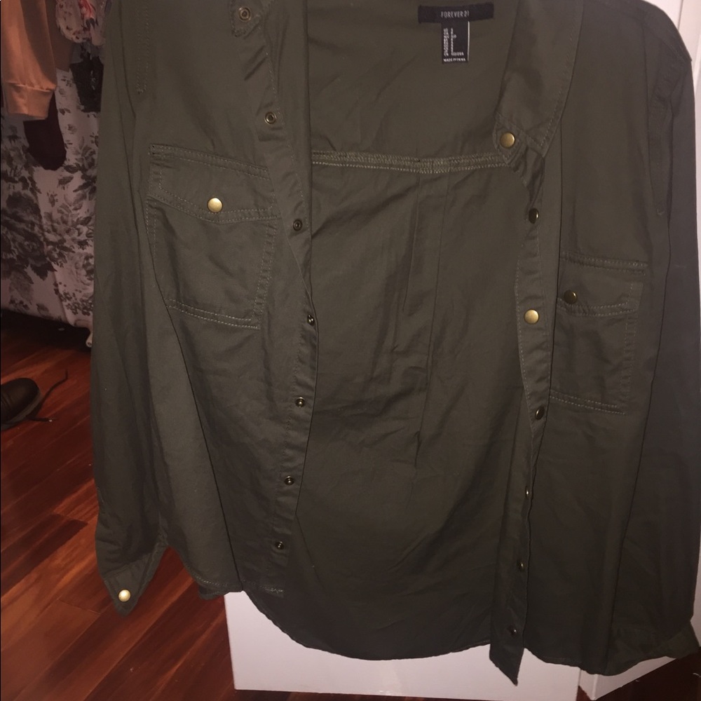 Army green shirt
